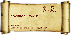 Karakas Robin névjegykártya